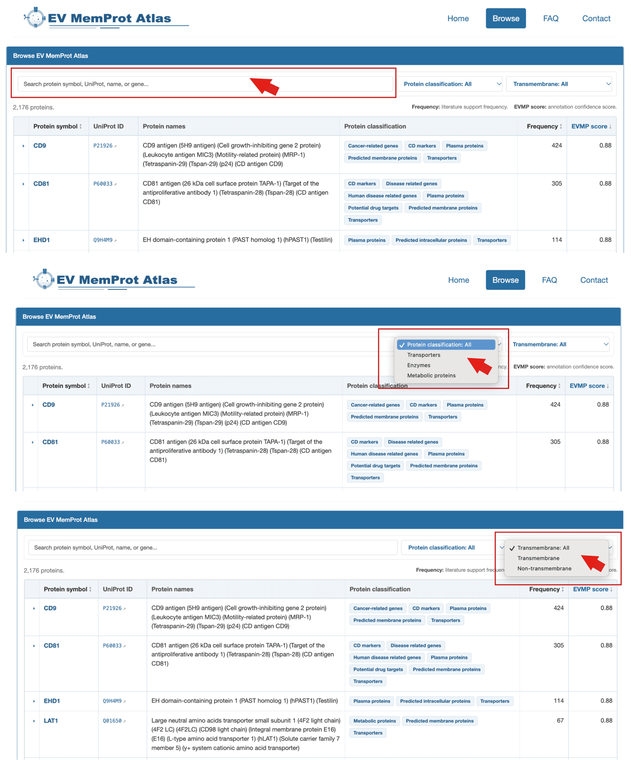 Browse page sorting and filtering